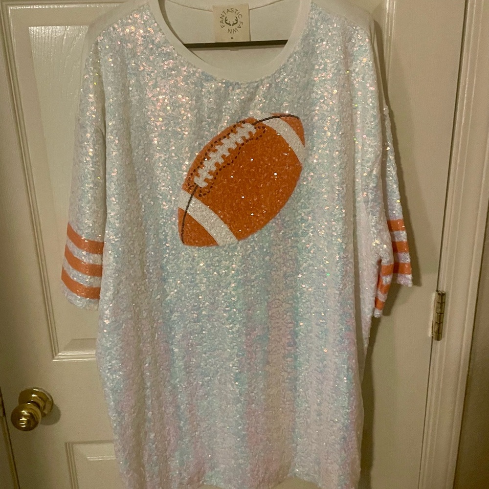 Fantastic Fawn sequined game day dress